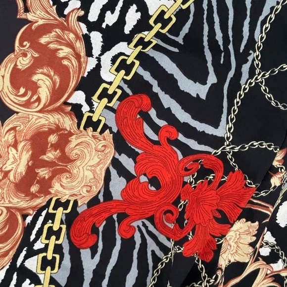 PrettyLittleThing pull on abstract pattern elastic waist drawstring pants size 8 - Picture 8 of 10